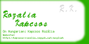 rozalia kapcsos business card