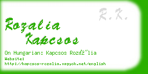 rozalia kapcsos business card